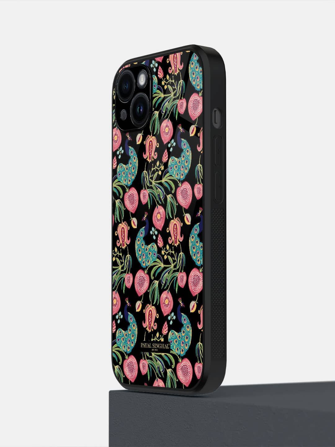 

macmerise Floral Printed iPhone 14 Plus Back Case Mobile Accessories, Black