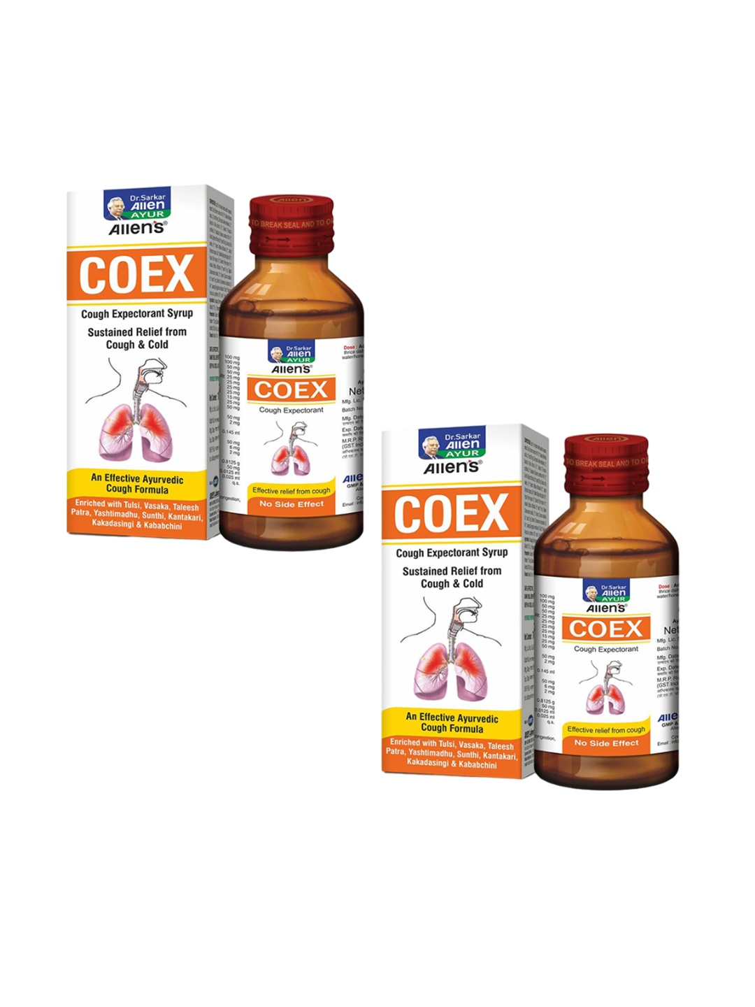 

ALLEN Set Of 2 Coex For Cough Relief- 100 ml Each, Brown