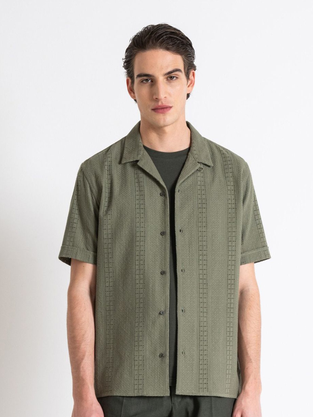 

Antony Morato Men Opaque Checked Casual Shirt, Green