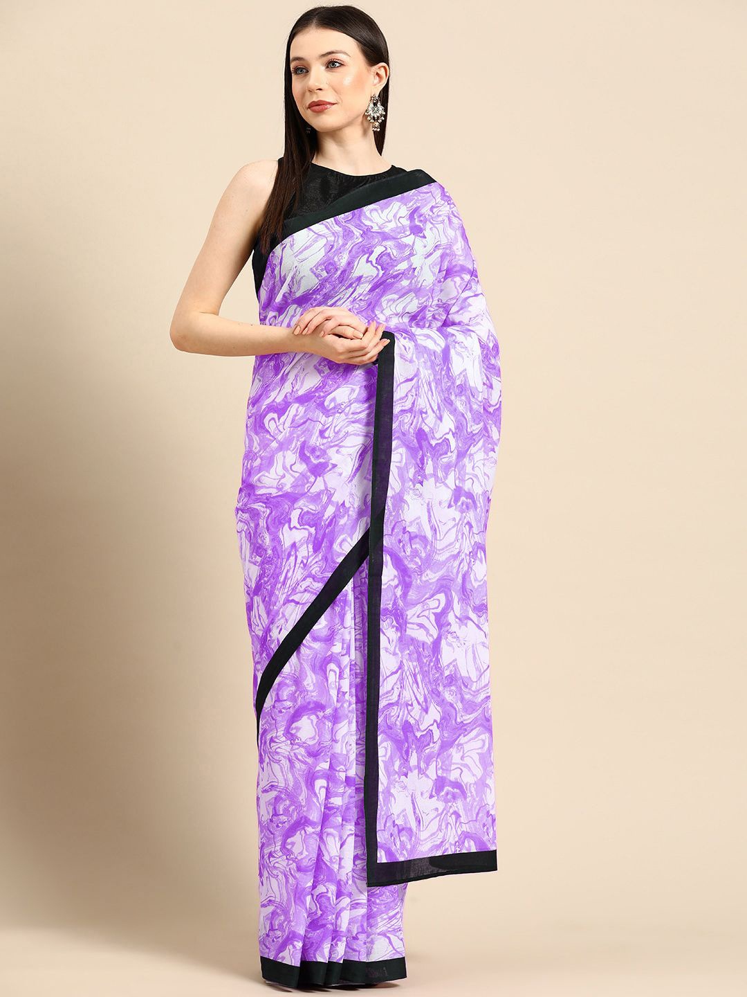 

BUTA BUTI Pure Cotton Saree, Purple