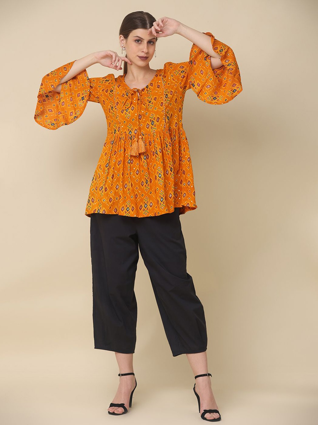 

all about you Floral Print Top, Mustard