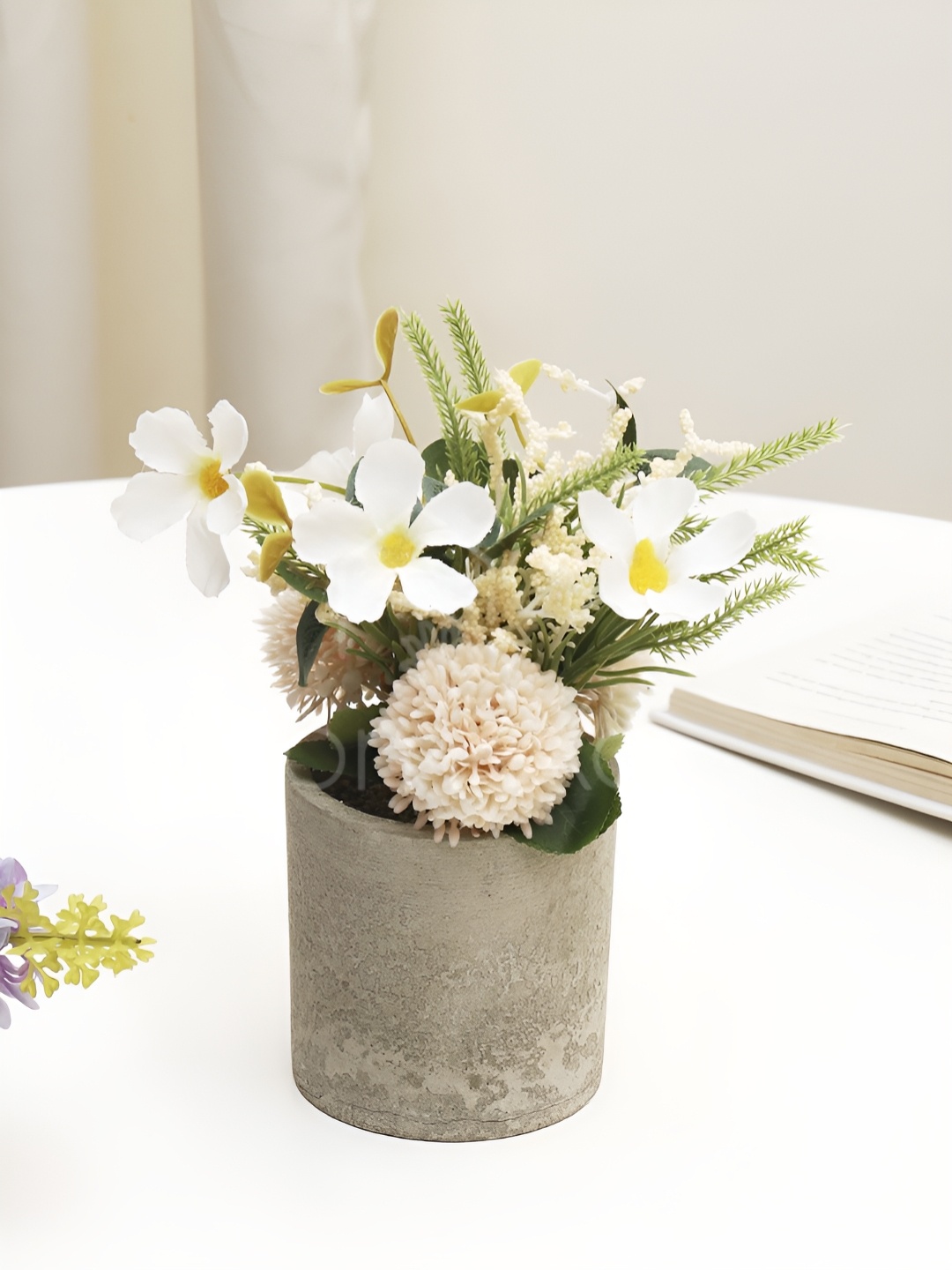 

XERGY Pink & White Lily Artificial Flower With Pot