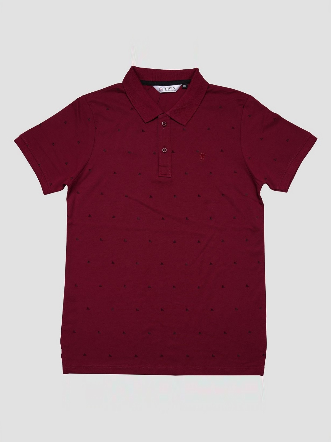 

TWIX Boys Abstract Printed Polo Collar Cotton T-Shirt, Red
