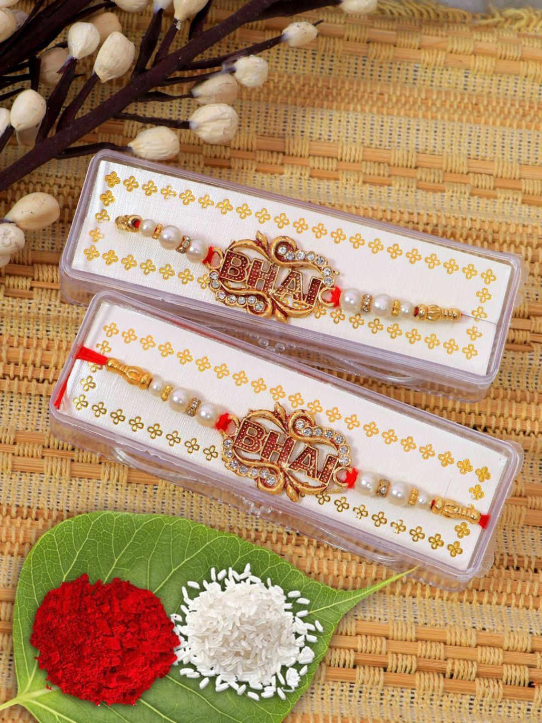 

Crunchy Fashion Thread Rakhi, Gold