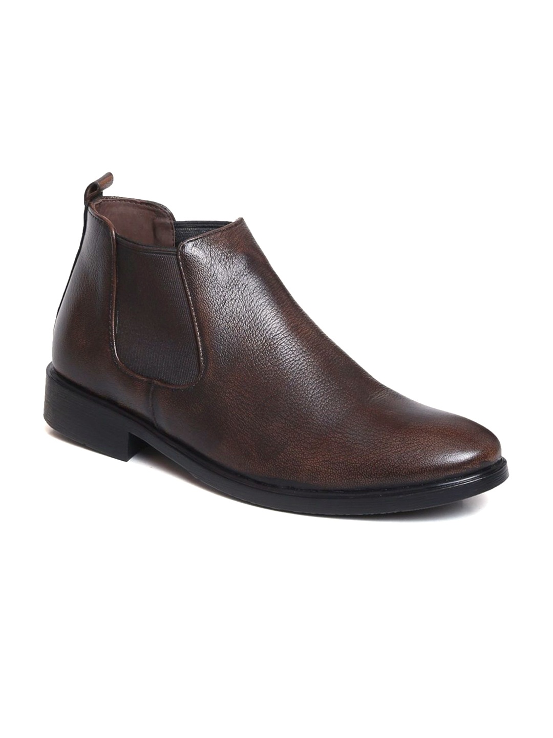 

Zoom Shoes Men Textured Leather Chelsea Boots, Brown