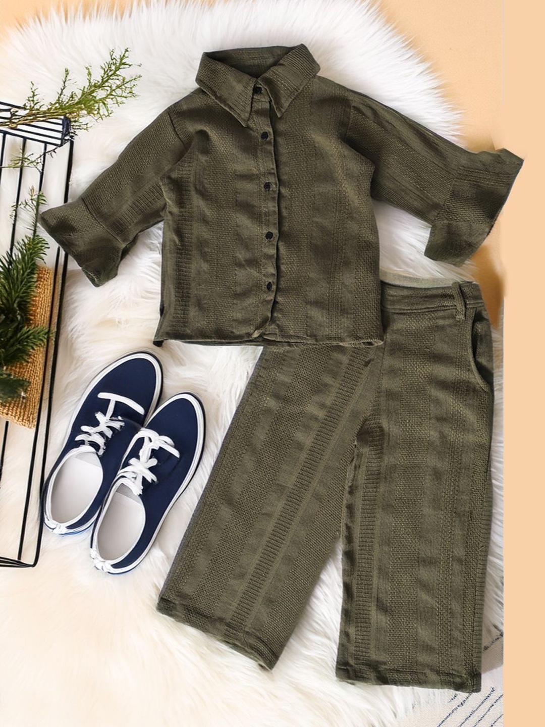 

Bella Moda Girls Shirt with Trousers, Green