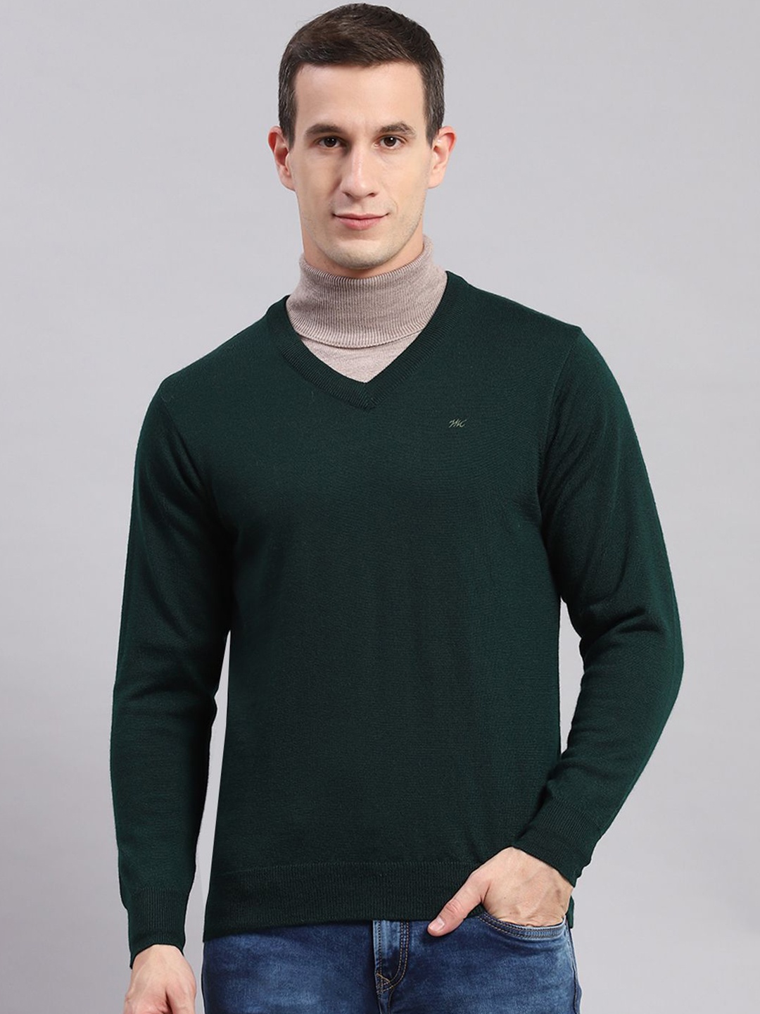 

Monte Carlo Men Woollen Pullover, Green