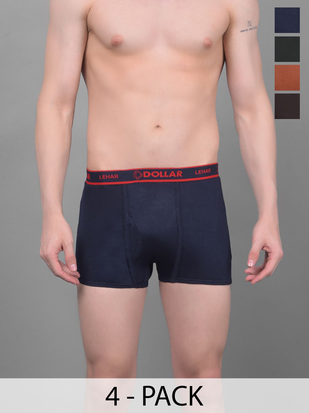 

Dollar Lehar Pack of 4 Assorted Cotton Trunk-MLHTR-08-AST1-PO4