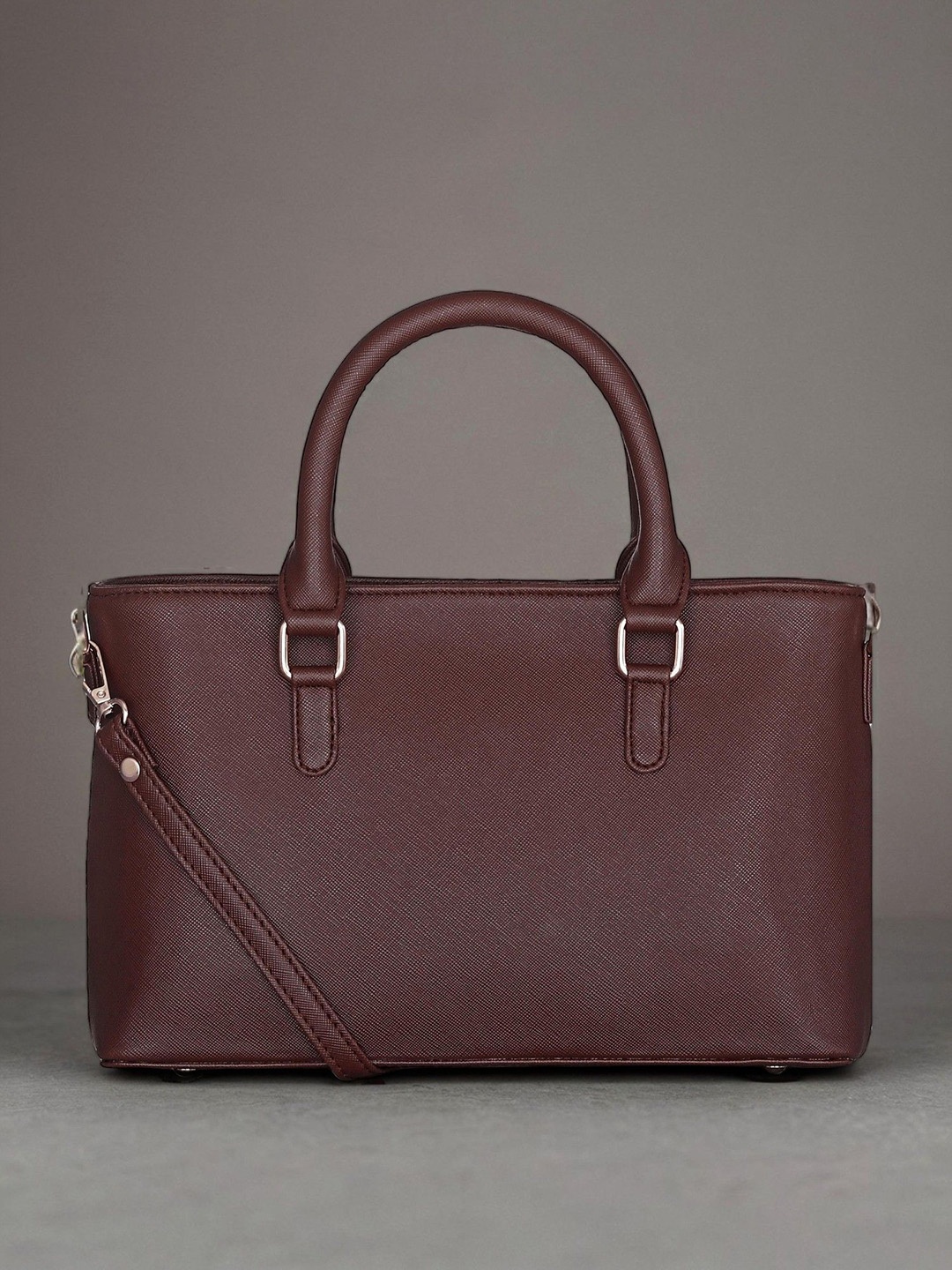 

Mast & Harbour Colourblocked PU Structured Hobo Bag, Brown