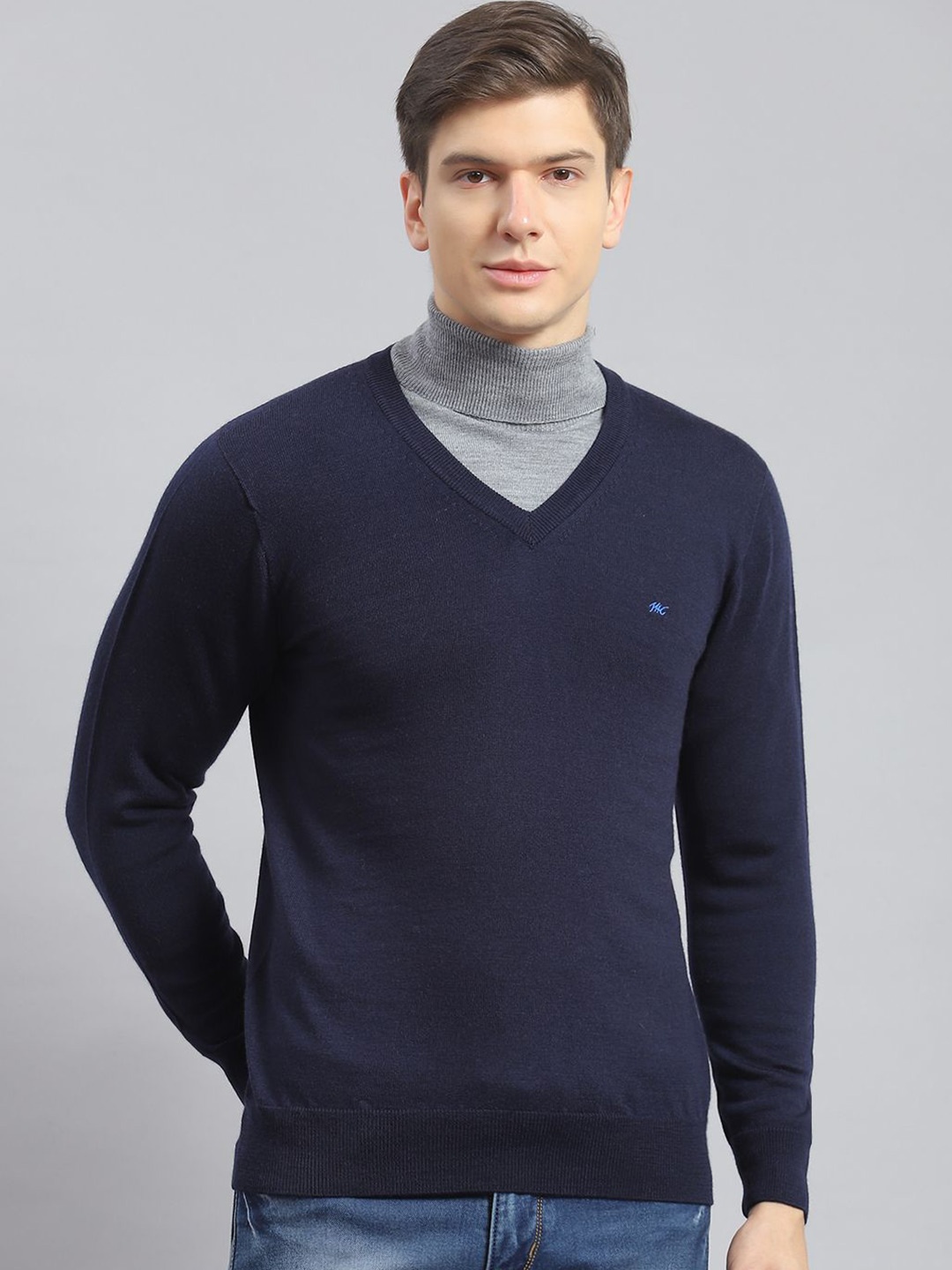 

Monte Carlo Men Woollen Pullover, Navy blue