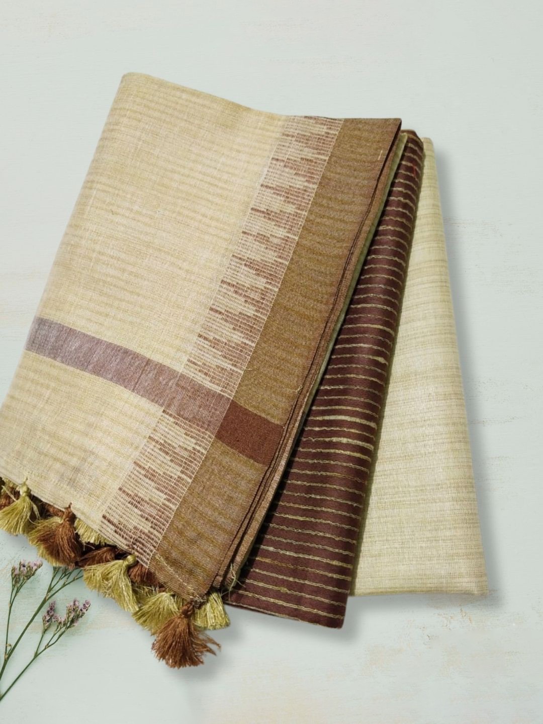 

RIYA SHREE Ikat Printed Pure Cotton Unstitched Dress Material, Brown