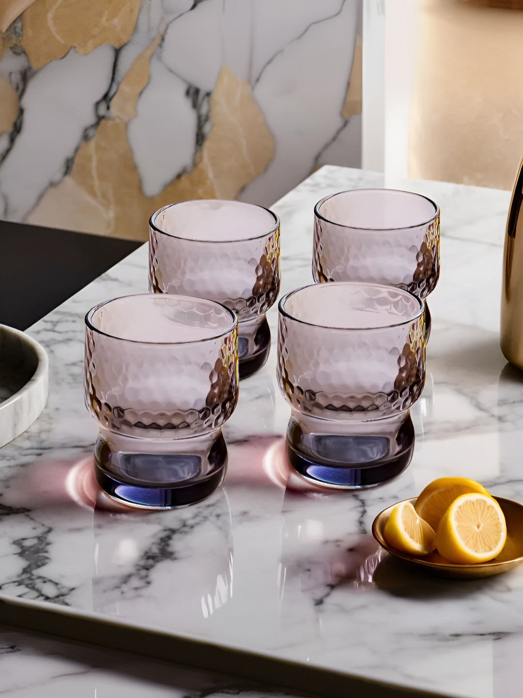 

UMAI Grey & Transparent 4 Pieces Glass Water Glasses - 300ml