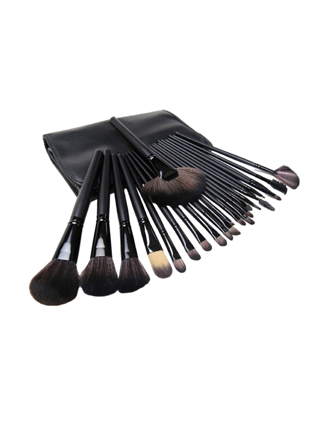 

Yoana Set Of 24 Professional Series Makeup Brush Set With Leather Pouch, Black