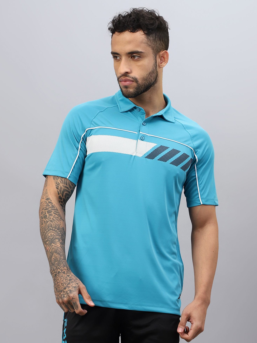 

VECTOR X Men Solid Polo Collar T-Shirt, Turquoise blue