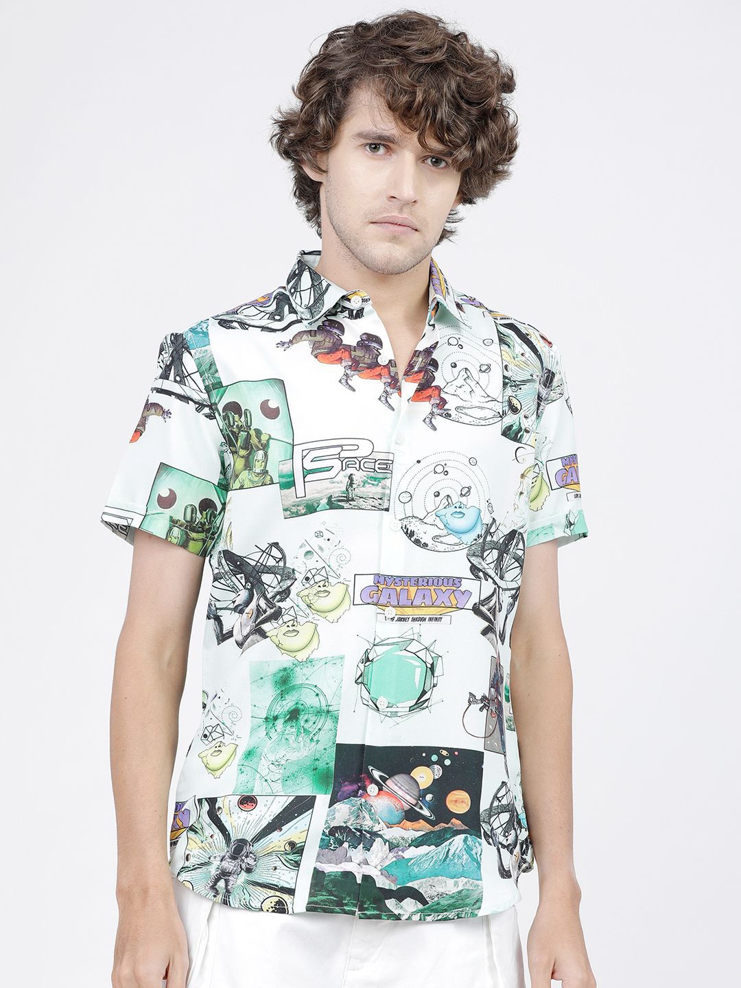 

HIGHLANDER Men Slim Fit Floral Opaque Printed Casual Shirt, Grey
