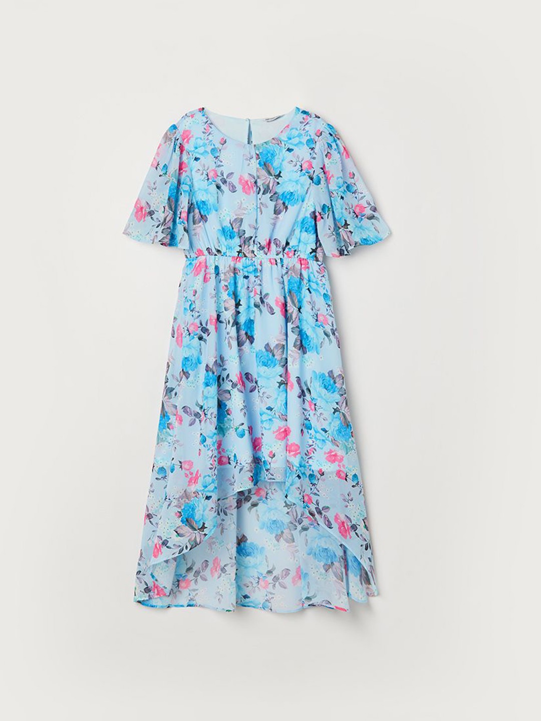 

Fame Forever by Lifestyle Floral Print Flared Sleeve Fit & Flare Dress, Blue