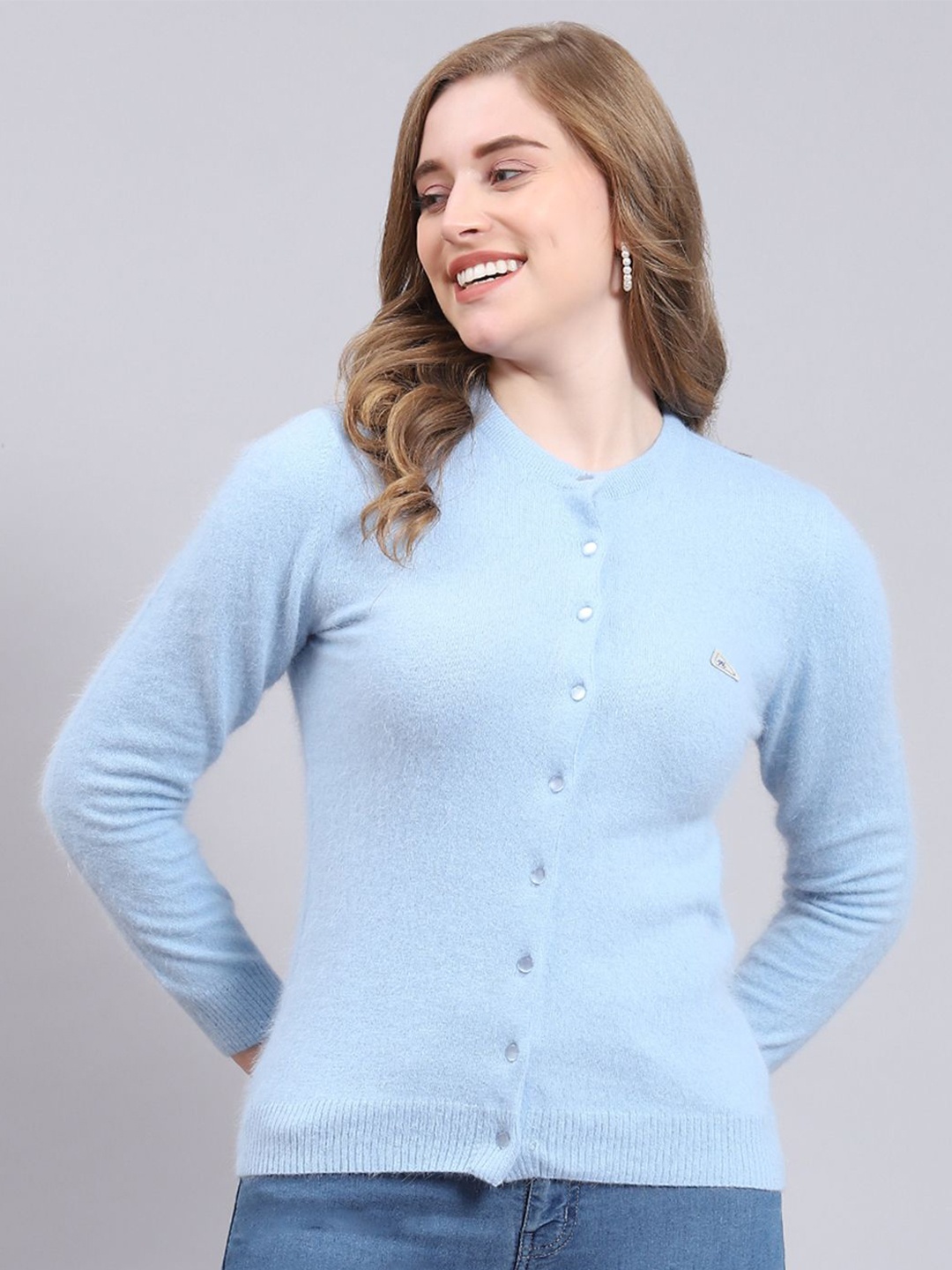 

Monte Carlo Women Woollen Cardigan, Blue