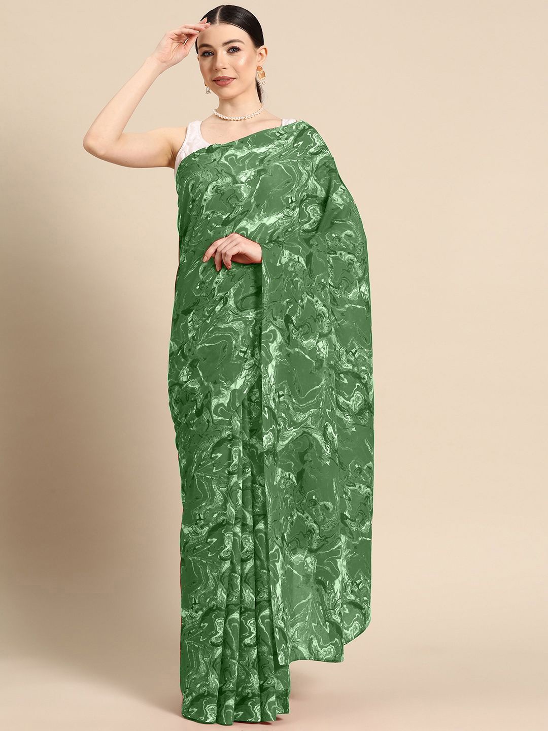 

BUTA BUTI Pure Cotton Saree, Green