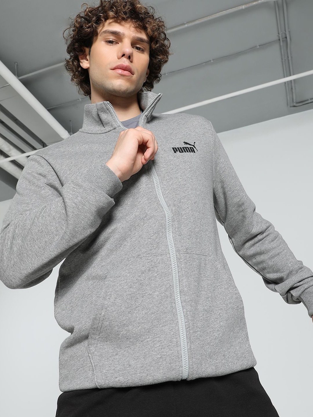 

Puma Ess Men's Knitted Track Jacket, Grey