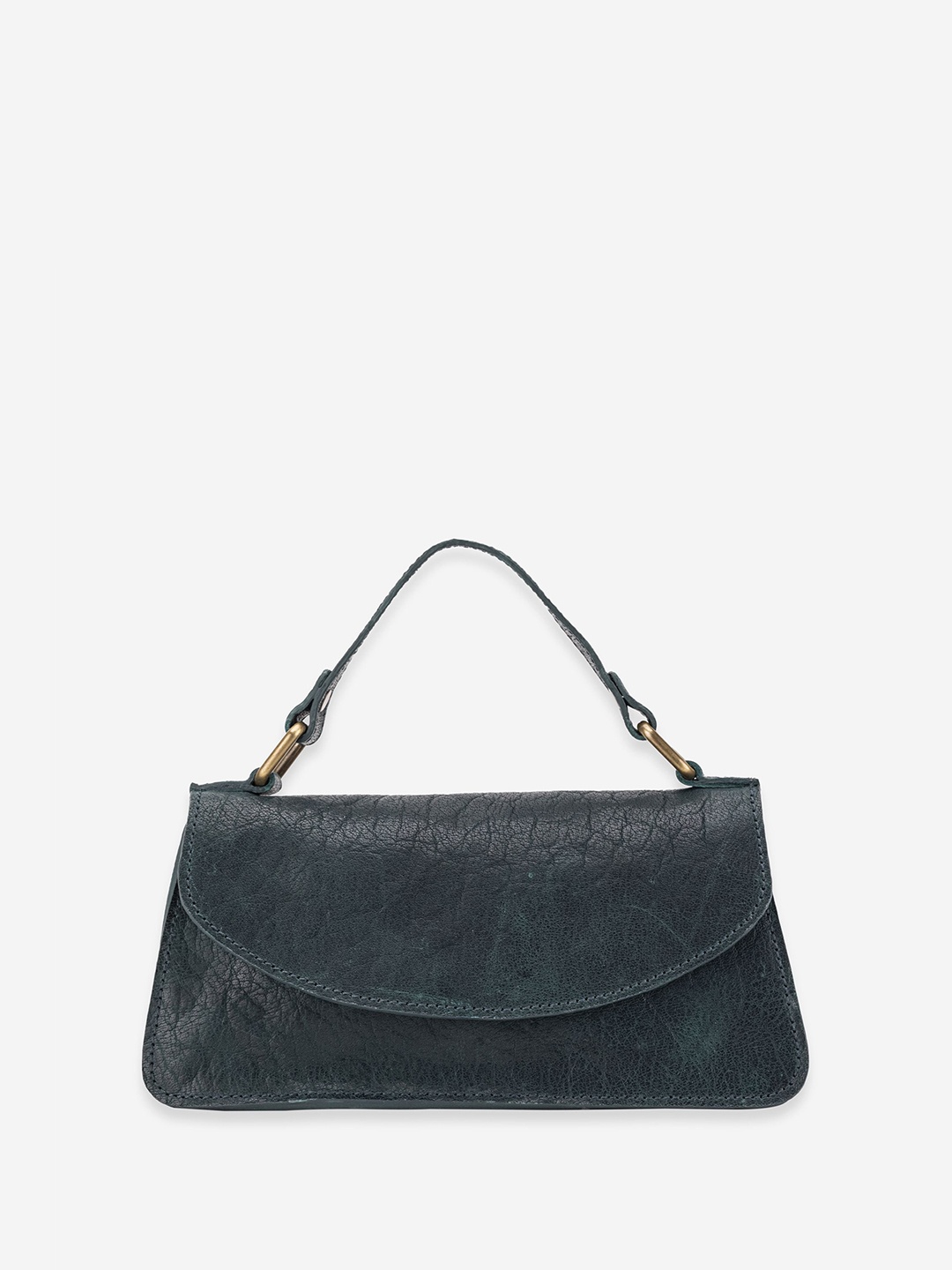 

Abelardo De Moda Textured Leather Structured Satchel, Teal
