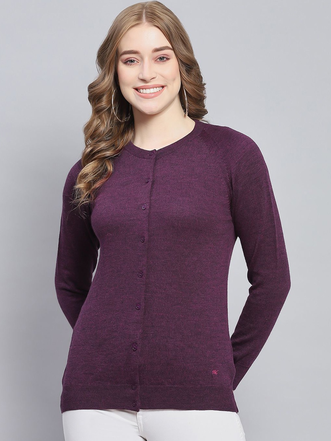 

Monte Carlo Women Woollen Cardigan, Maroon