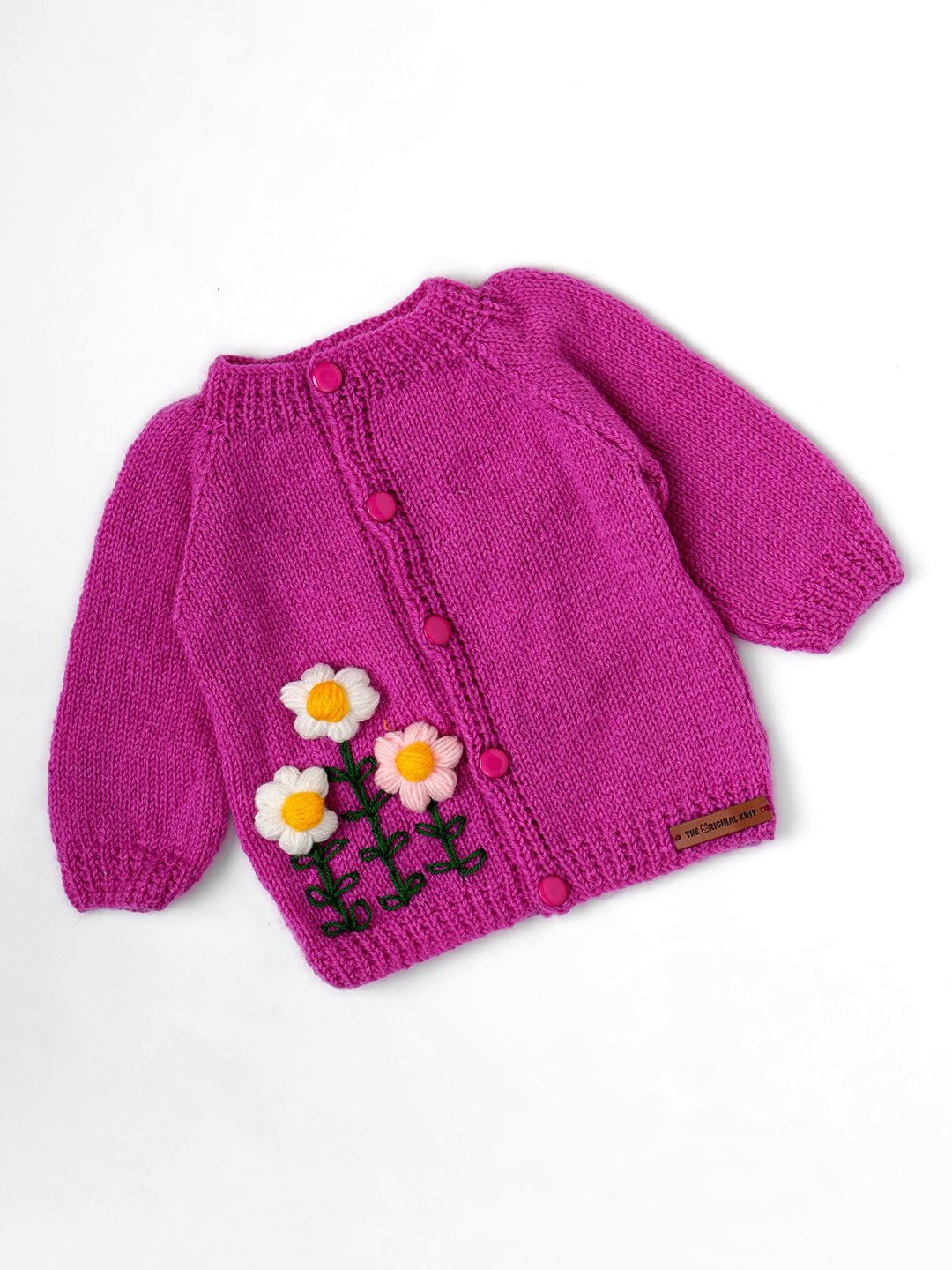 

The Original Knit Unisex Kids Floral Pullover, Purple