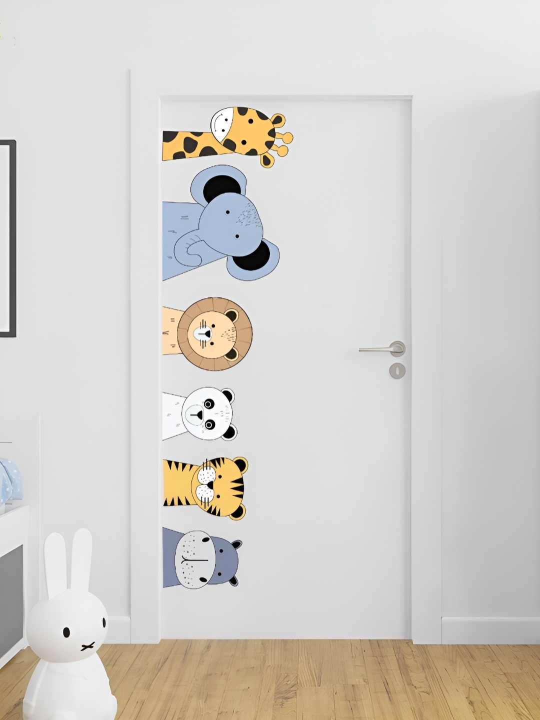 

My Kids Wall 6 Pieces Grey & Orange-Colored UV Printed Other Wall Stickers, White