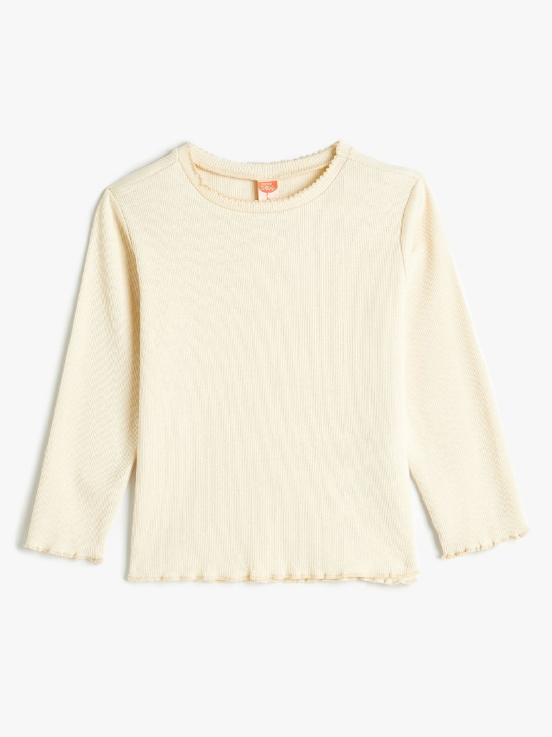 

Koton Girls Solid Round Neck Cotton T-Shirt, Beige