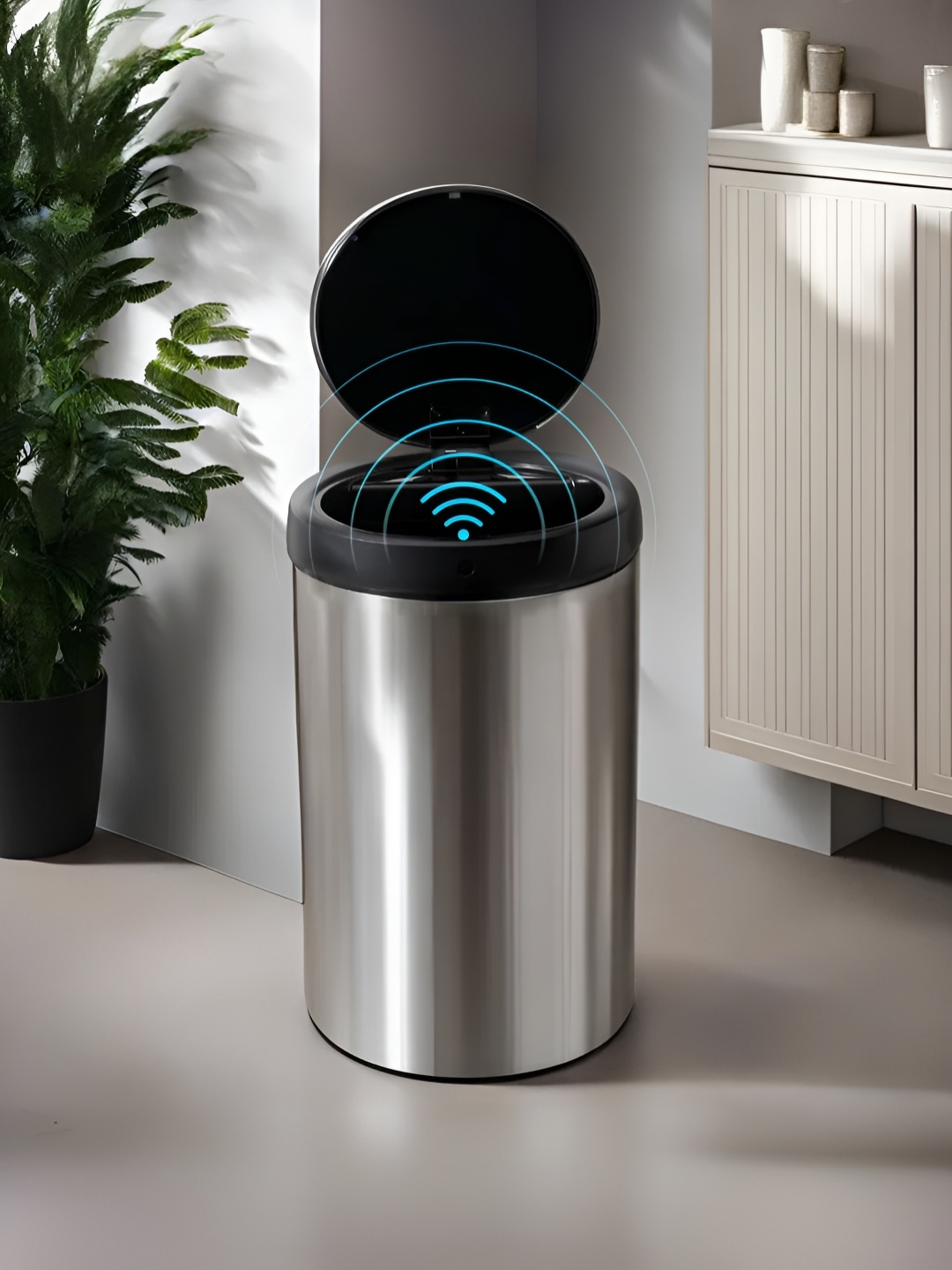 

The Better Home Automatic Motion Sensor Stainless Steel Dustbin With Lid 30l, Silver