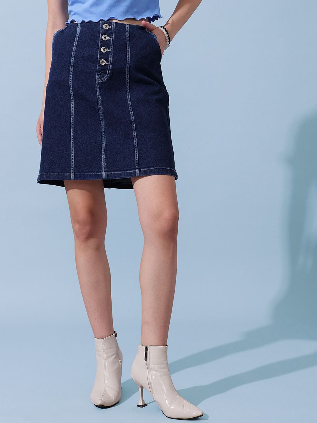 

STREET 9 Pencil Knee Length Skirts, Blue