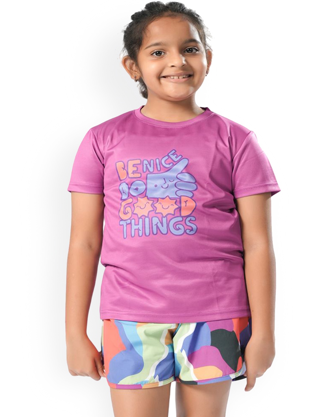 

UMILDO Girls Printed Low-Rise Outdoor Shorts, Pink