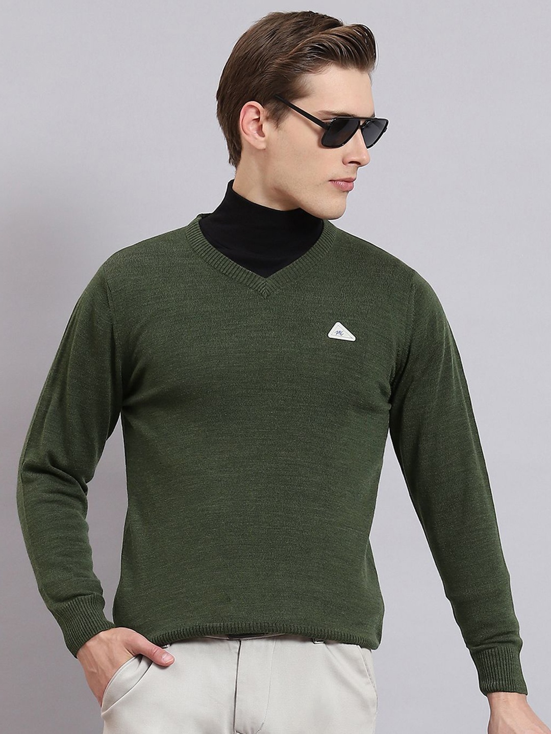 

Monte Carlo Men Woollen Pullover, Green