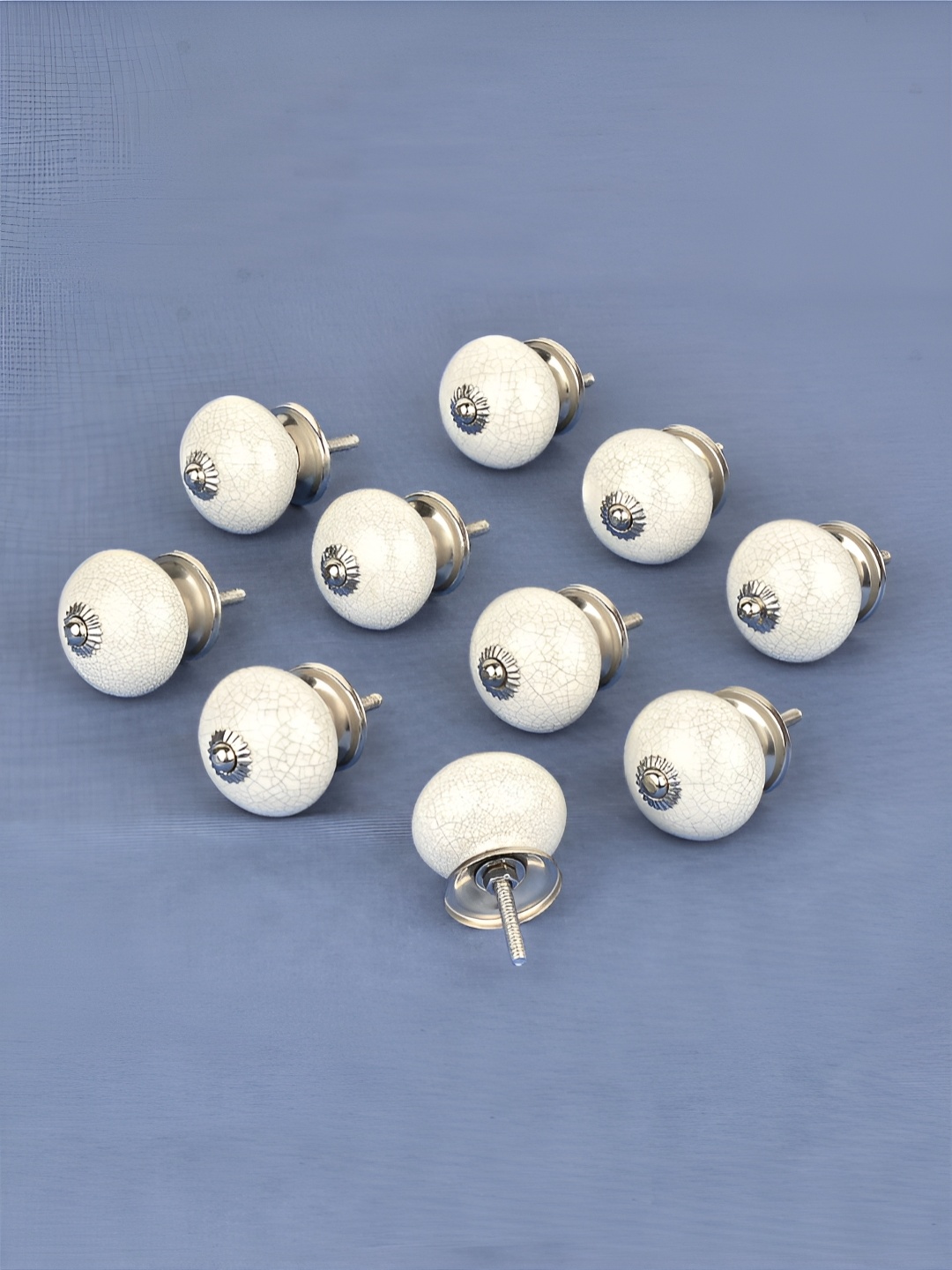 

StyleMyWay White 10 Pieces Printed Ceramic Drawer Knobs - 90 g