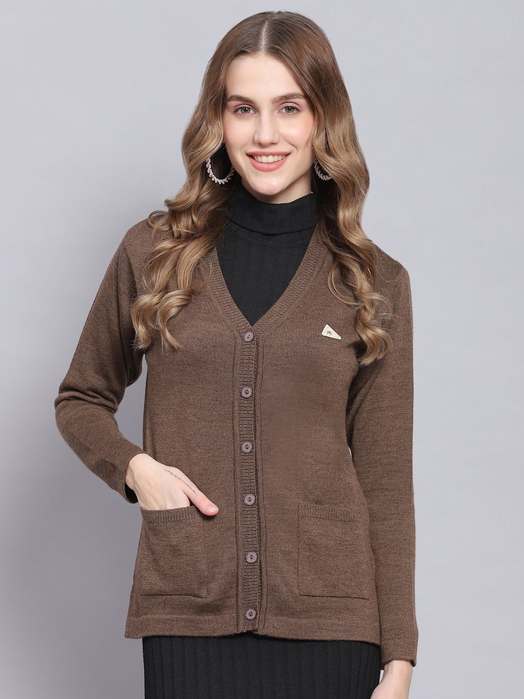 

Monte Carlo Women Woollen Cardigan, Brown