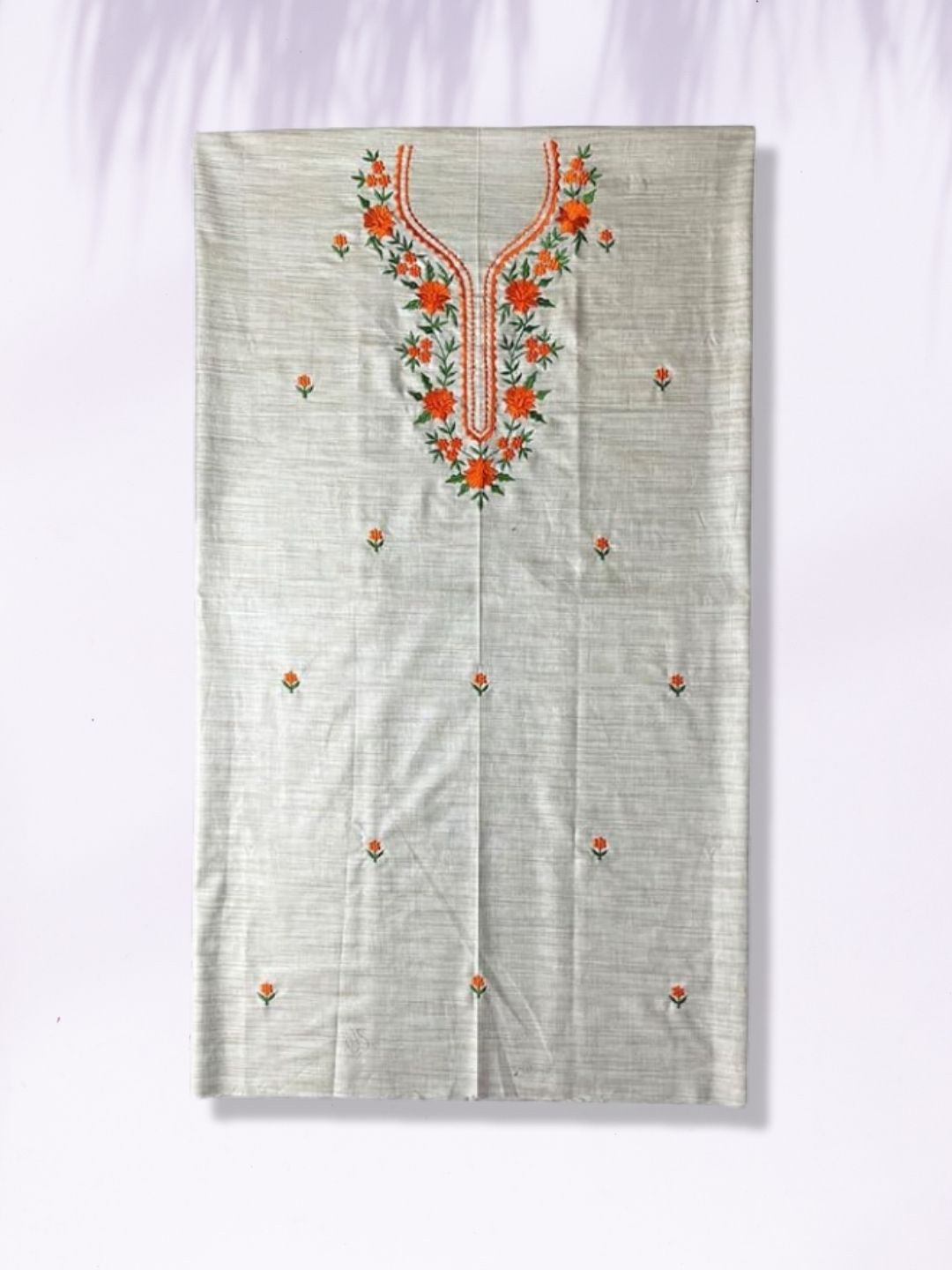 

RIYA SHREE Floral Embroidered Pure Cotton Unstitched Dress Material, Grey