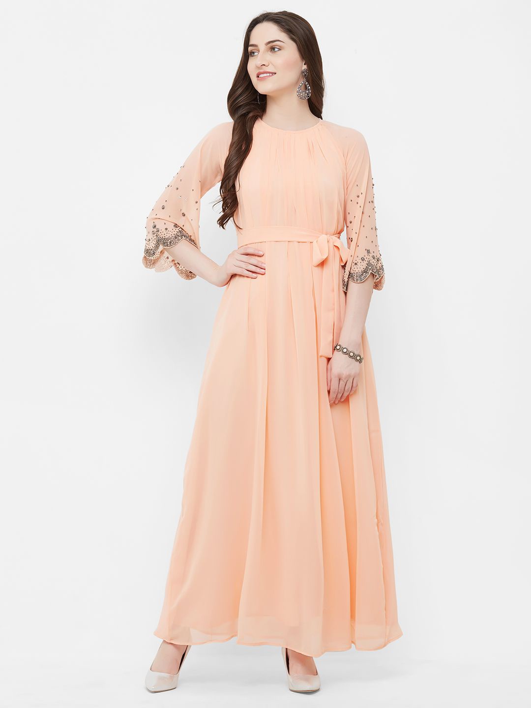 

MISH Georgette Maxi Dress, Peach