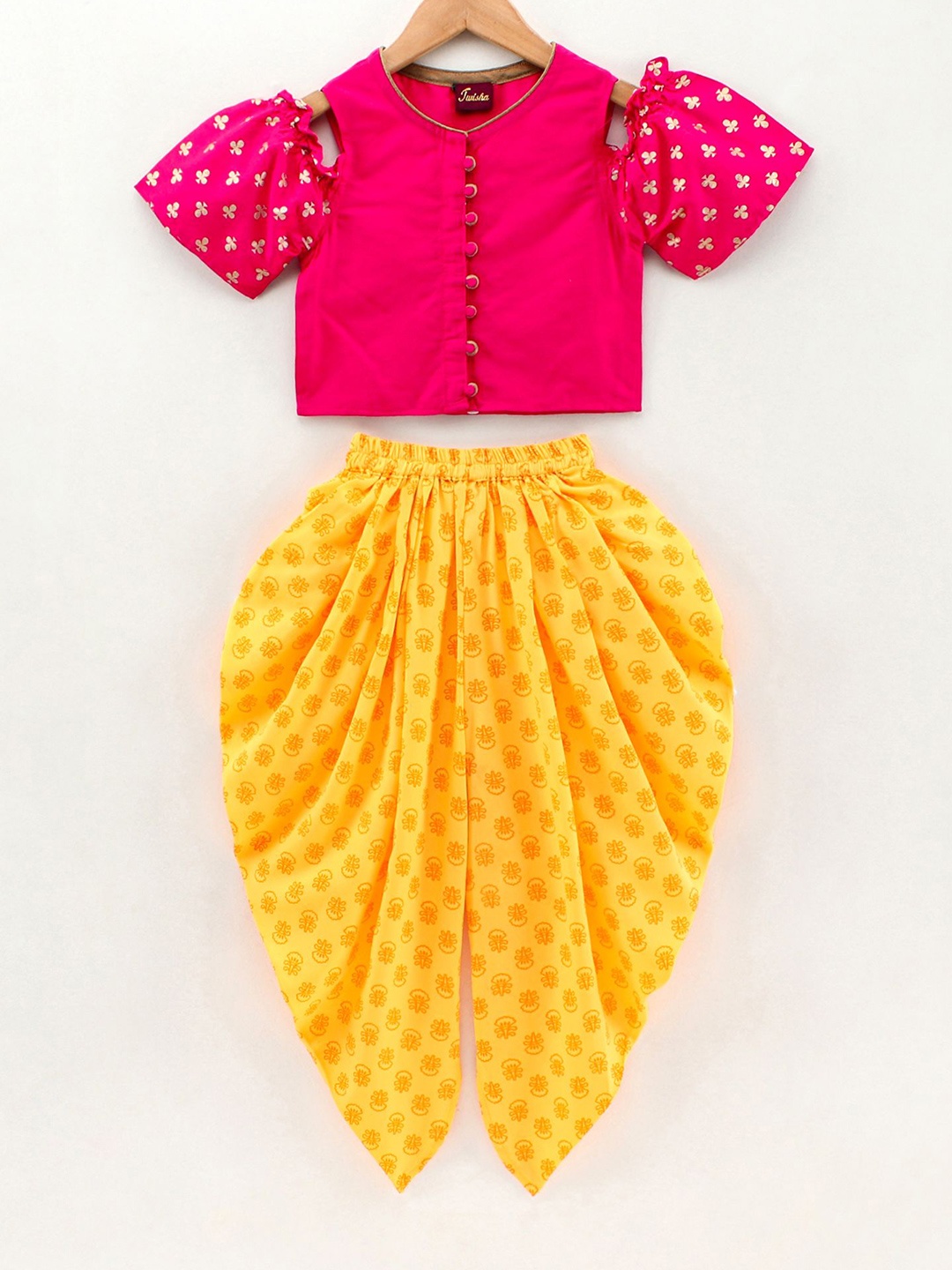 

Twisha Girls Top with Dhoti Pants, Pink
