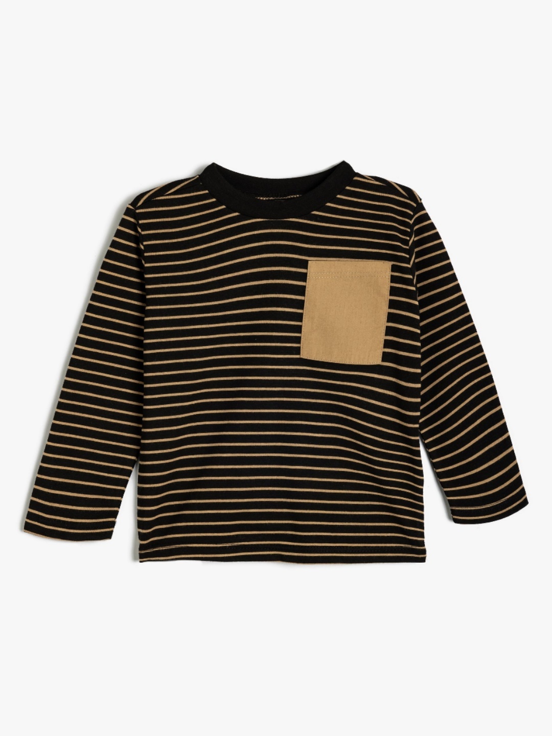 

Koton Boys Striped Round Neck T-Shirt, Beige