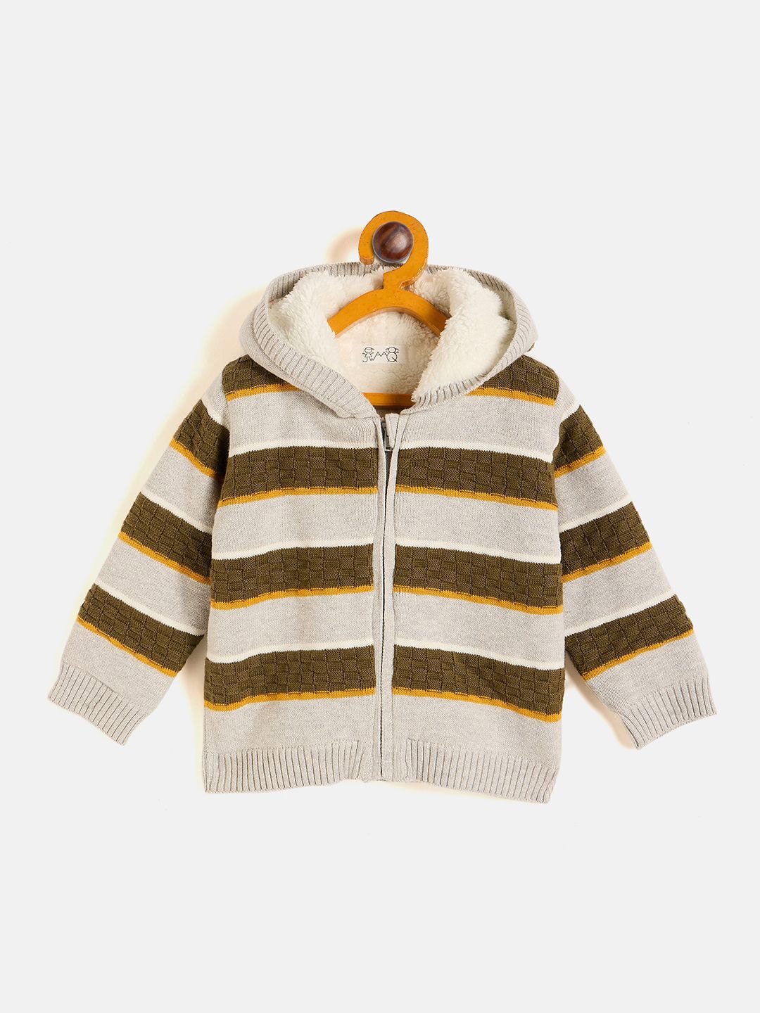 

JWAAQ Boys Striped Cardigan, Grey