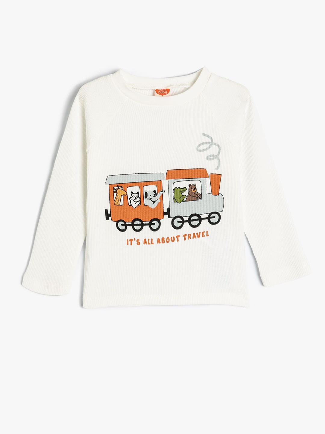 

Koton Boys Graphic Printed Round Neck Cotton T-Shirt, White
