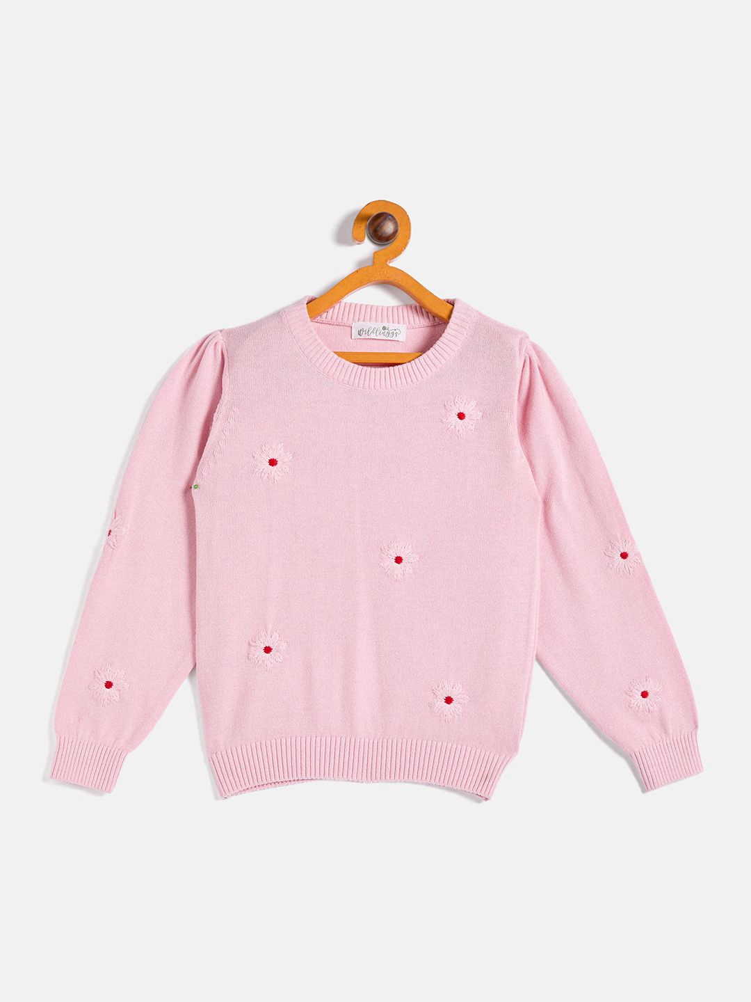 

JWAAQ Girls Embroidered Pullover, Pink