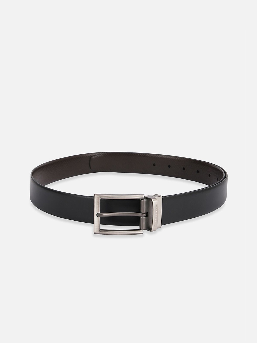 

Peter England Men Tang Closure Textured Reversible Formal Belt, Black