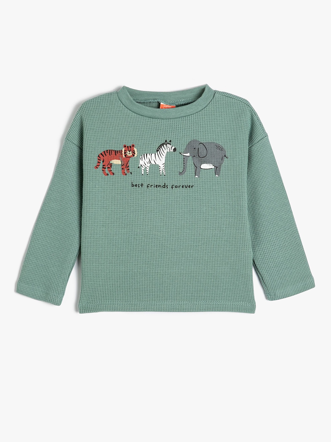 

Koton Boys Graphic Printed Round Neck Cotton Oversized T-Shirt, Green