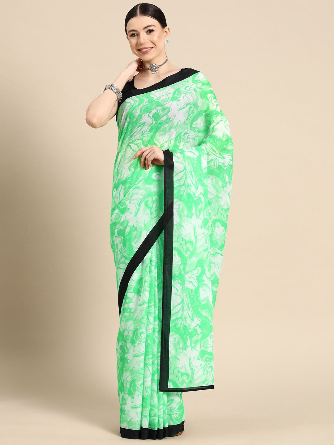 

BUTA BUTI Pure Cotton Saree, Green