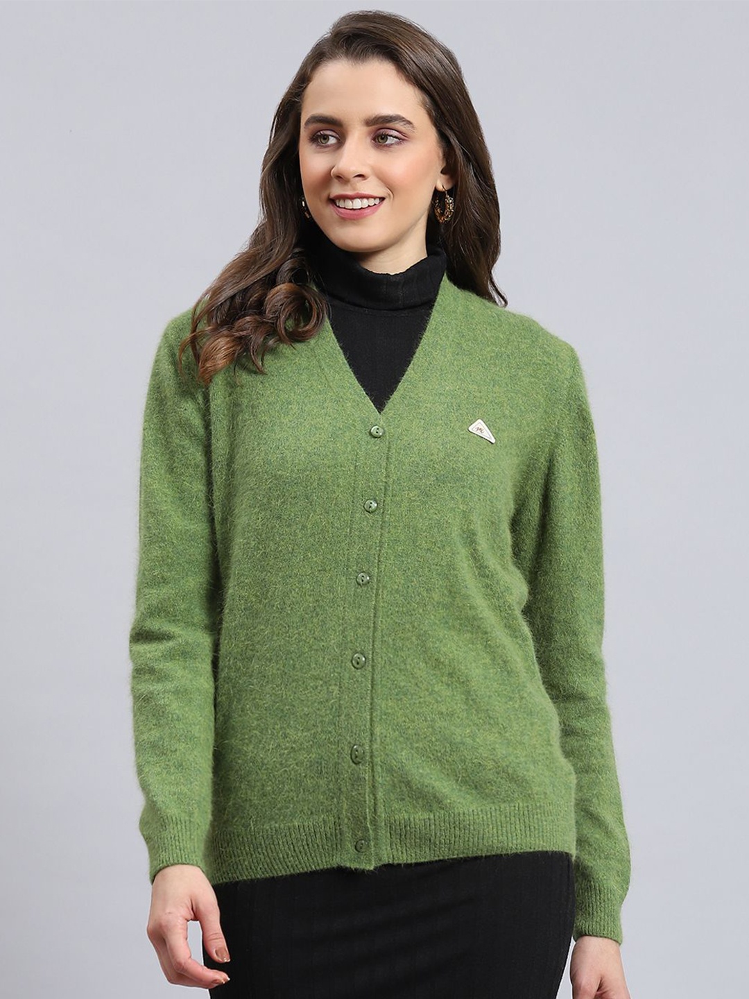

Monte Carlo Women Woollen Cardigan, Green