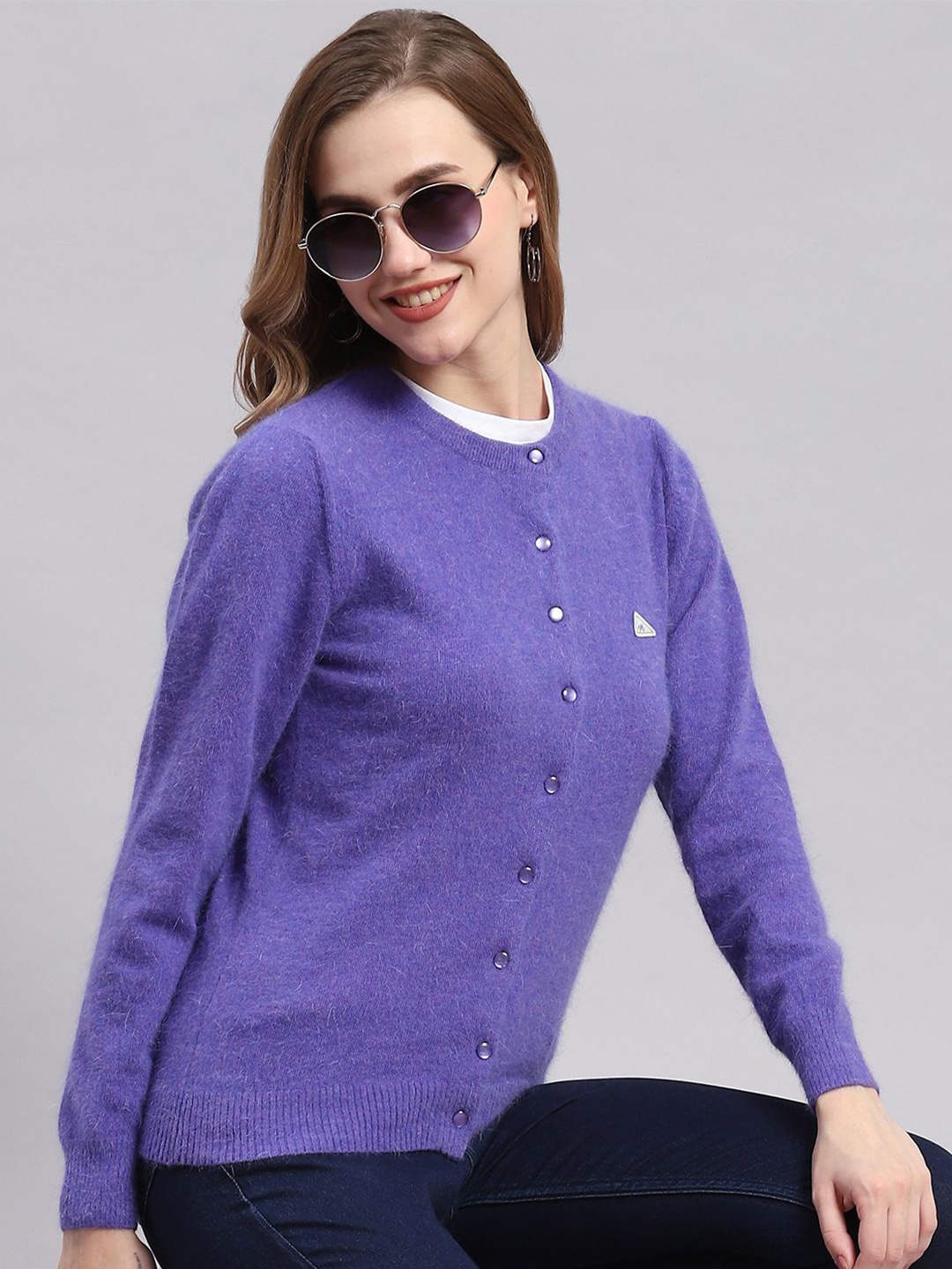 

Monte Carlo Women Woollen Cardigan, Purple