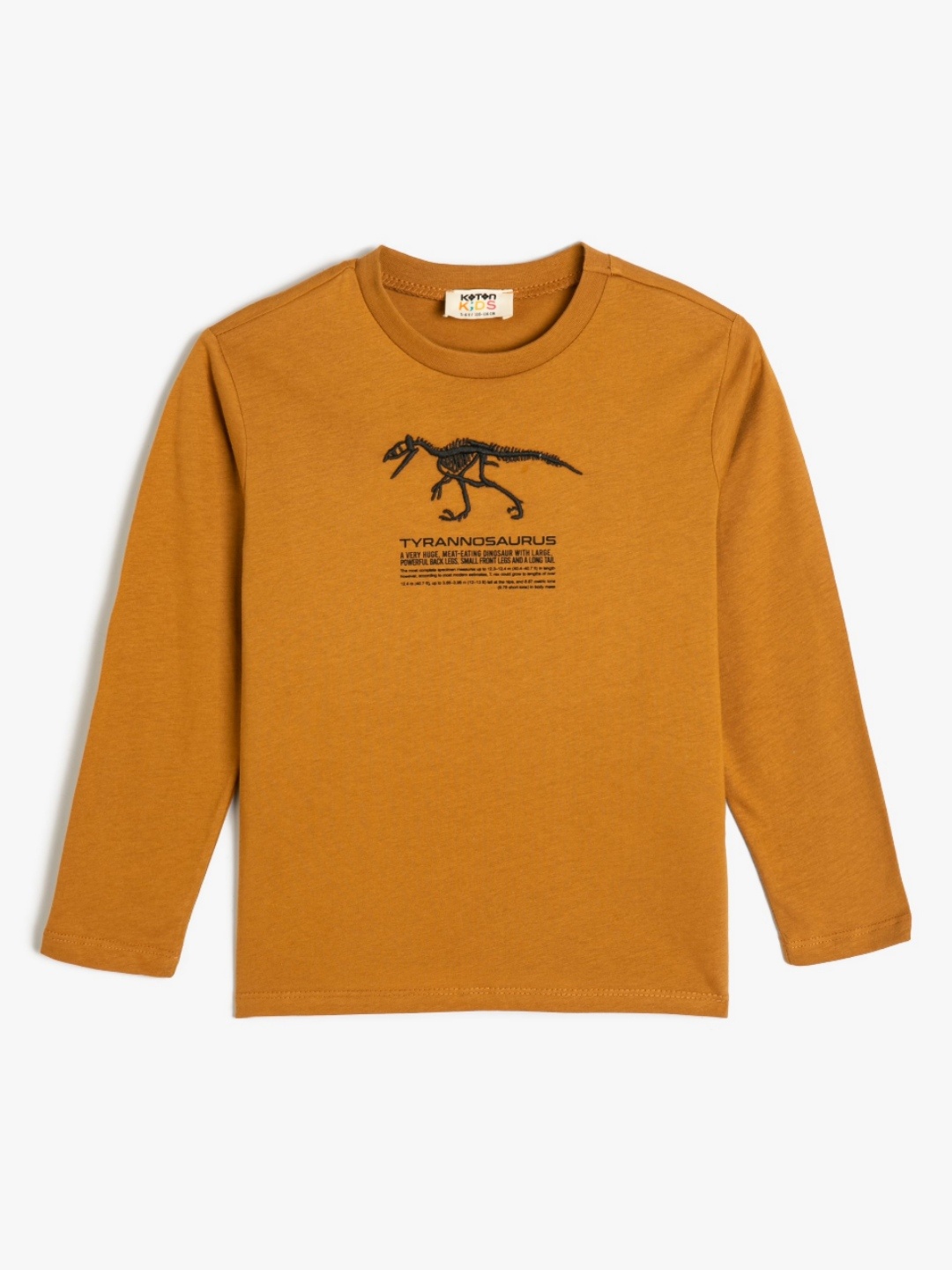 

Koton Boys Graphic Printed Round Neck Cotton T-Shirt, Camel brown