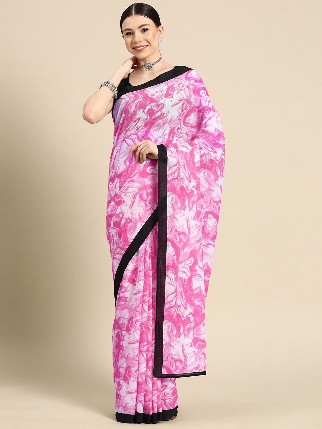 

BUTA BUTI Pure Cotton Saree, Pink