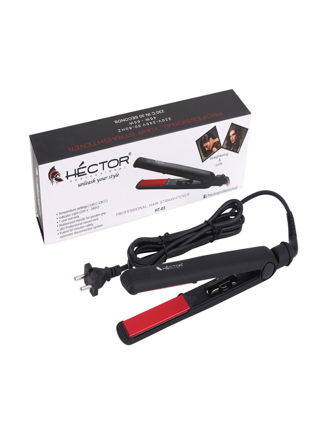 

HECTOR Professional Ceramic Hair Straightener, Black