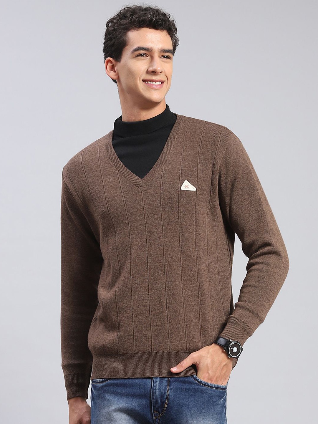 

Monte Carlo Men Woollen Pullover, Brown